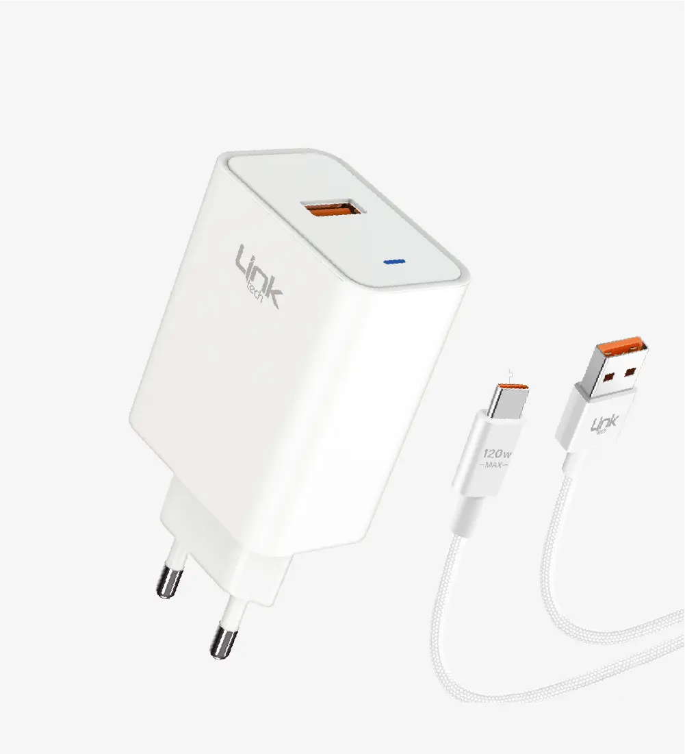 LinkTech T457e ECO PD 22.5W Süper Hızlı Şarj Adaptörü (USB-A - Type-C Kablolu)
