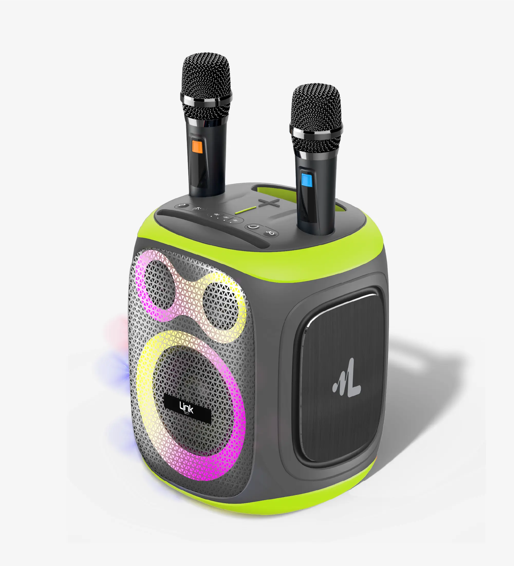 M421 Premium 120W Extra Bass Bluetooth Hoparlör Çift Kablosuz Mikrofonlu - Galeri Görseli