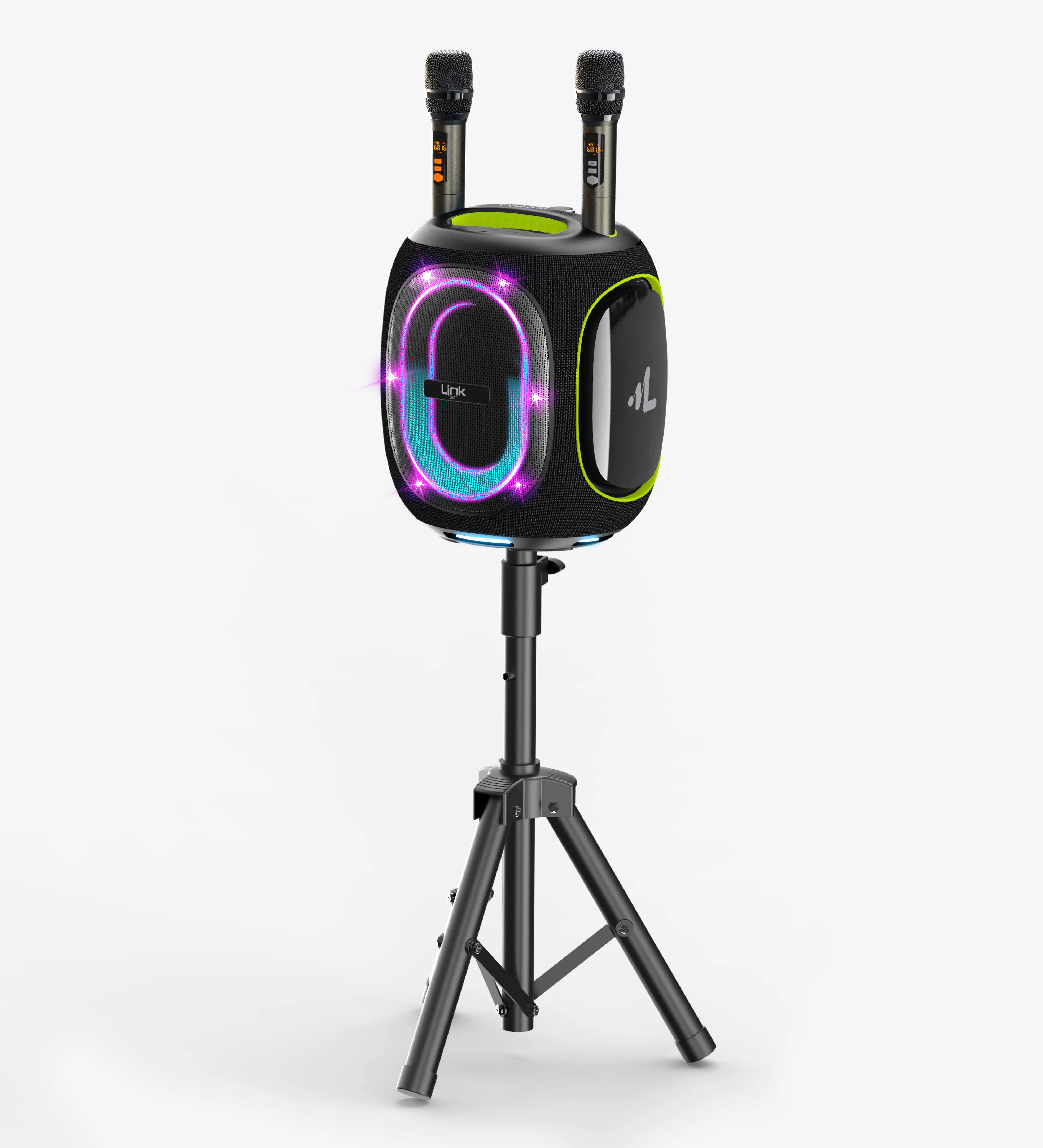 M424 Premium 300W Extra Bass Bluetooth Hoparlör Çift Kablosuz Mikrofonlu - Galeri Görseli
