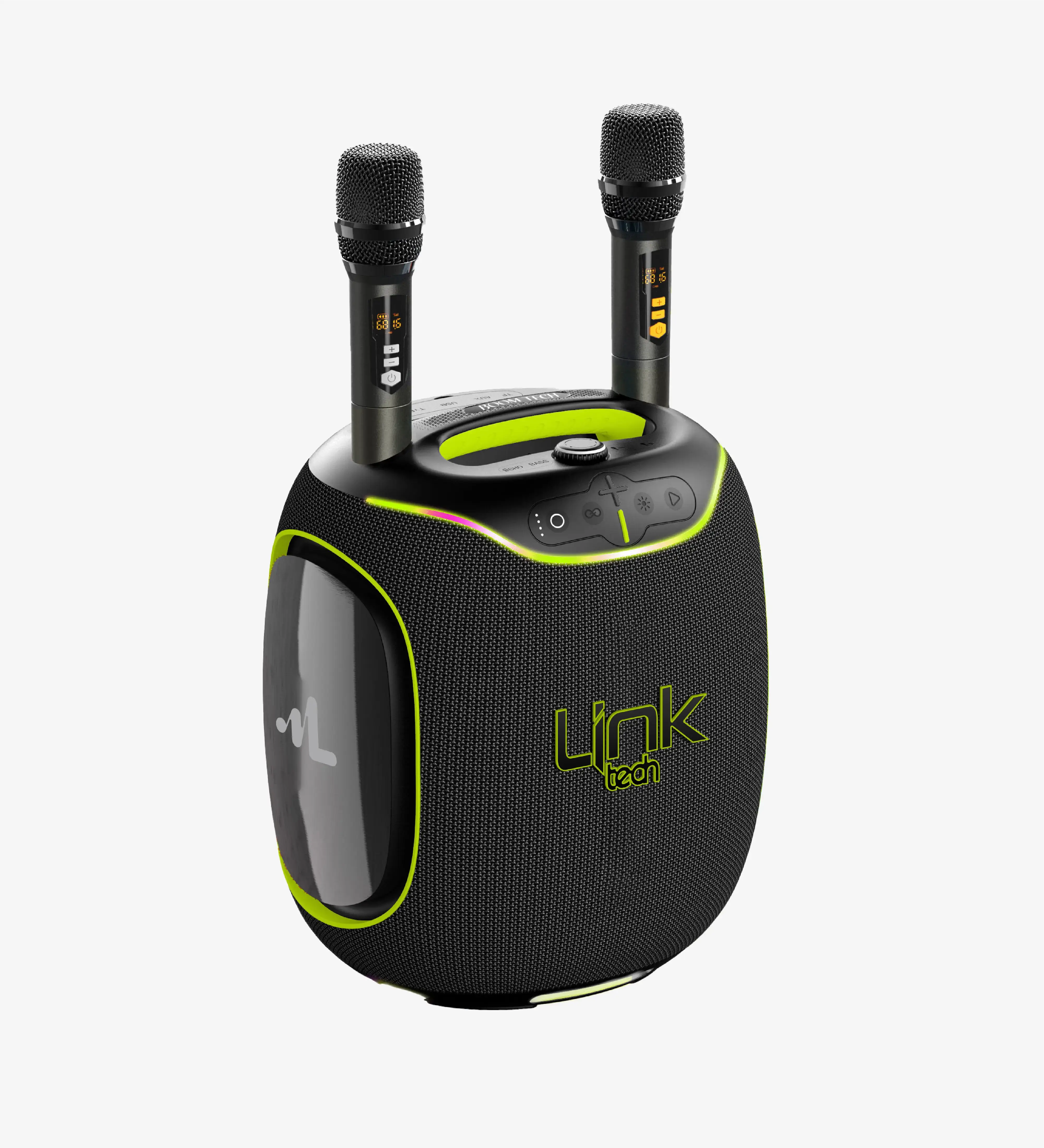 M424 Premium 300W Extra Bass Bluetooth Hoparlör Çift Kablosuz Mikrofonlu - Galeri Görseli