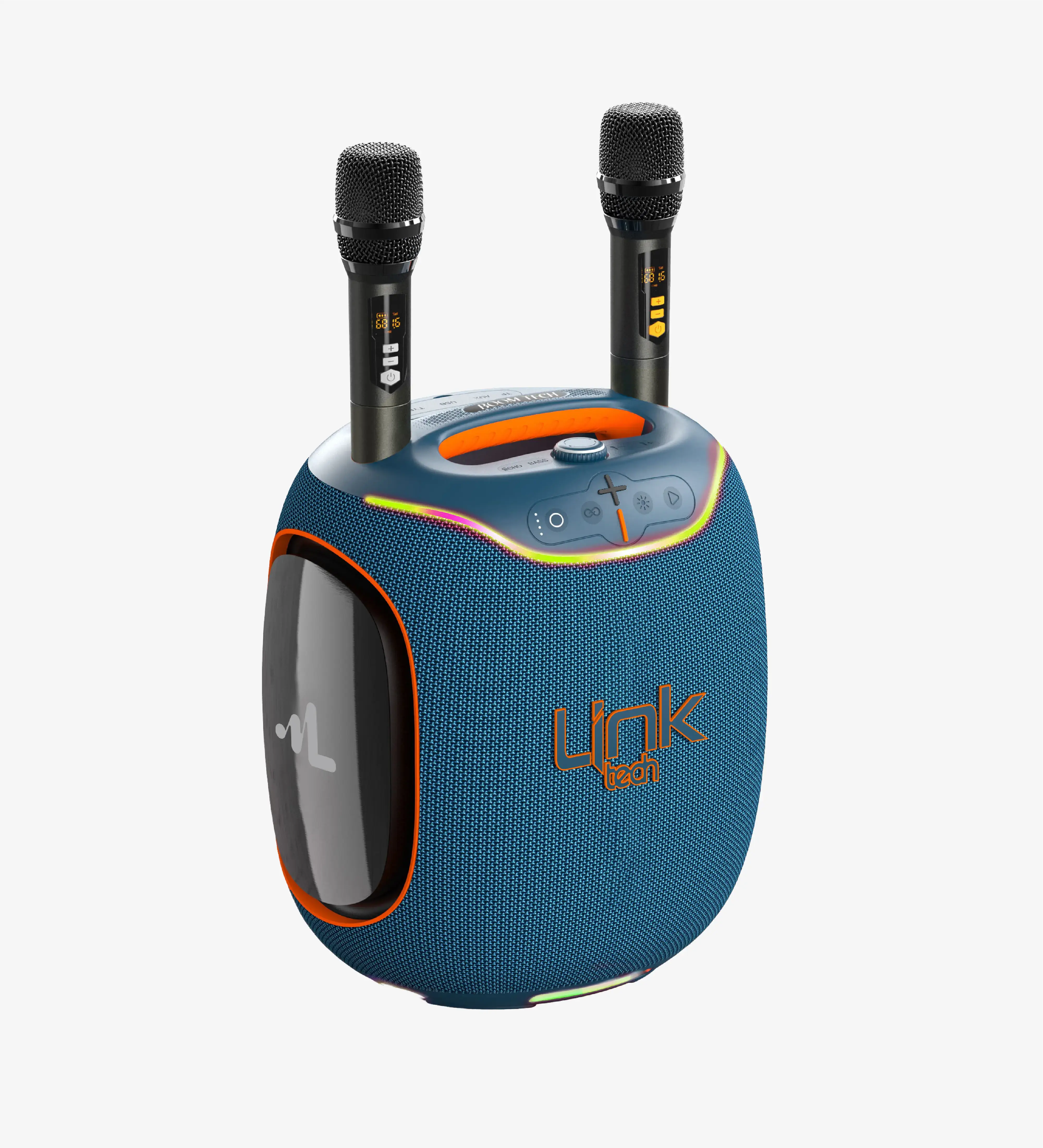 M424 Premium 300W Extra Bass Bluetooth Hoparlör Çift Kablosuz Mikrofonlu - Galeri Görseli